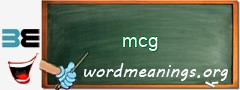 WordMeaning blackboard for mcg